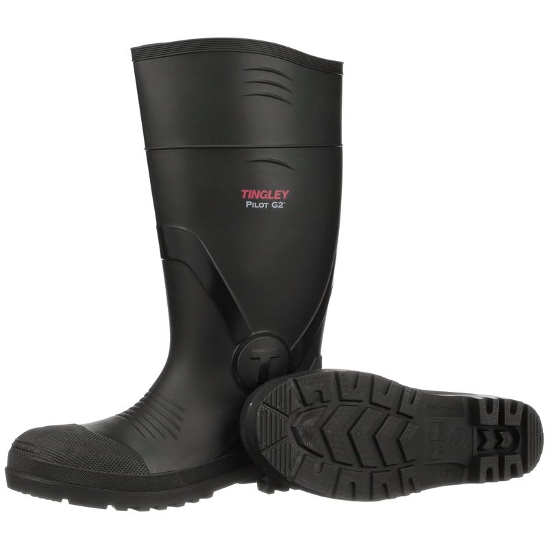 TINGLEY Pilot G2 31161 Plain Toe Knee Boot, Mens 4 / Womens 6, Black - Image 3